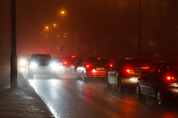 istock Driving a car in bad weather conditions 641999628