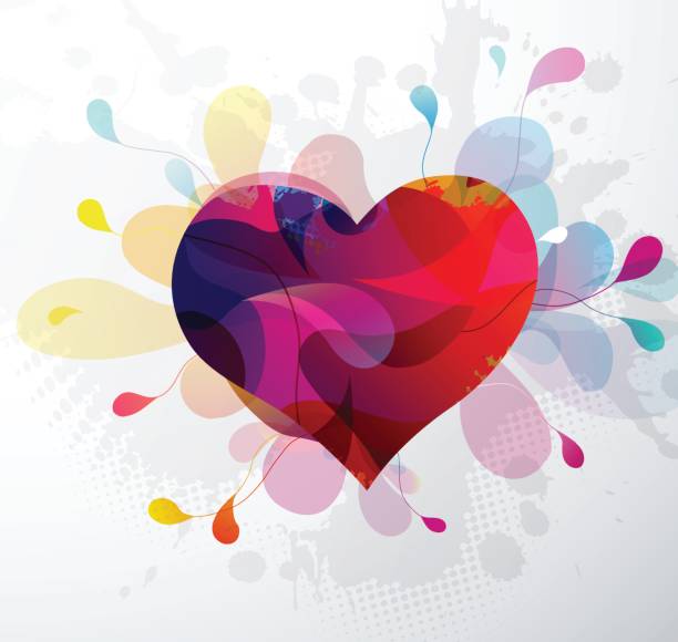 istock Valentine heart created from golden lines and white Valentine's Day text with many stars 642000554