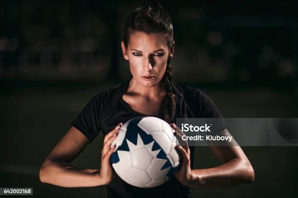 Female Soccer Player Stock Photo - Download Image Now - Soccer Ball, Women, Athlete