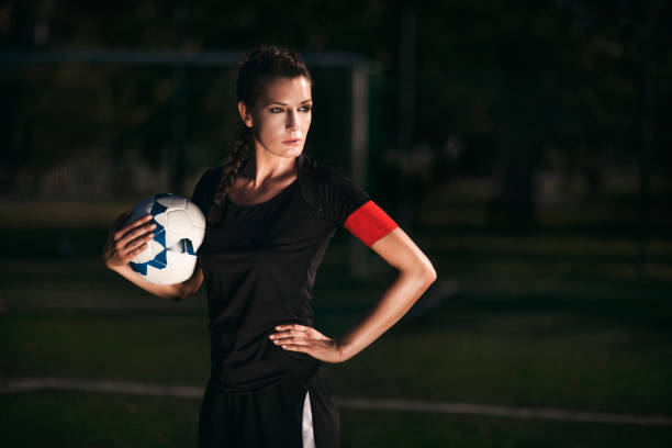 istock Female soccer player - team captain 642002466