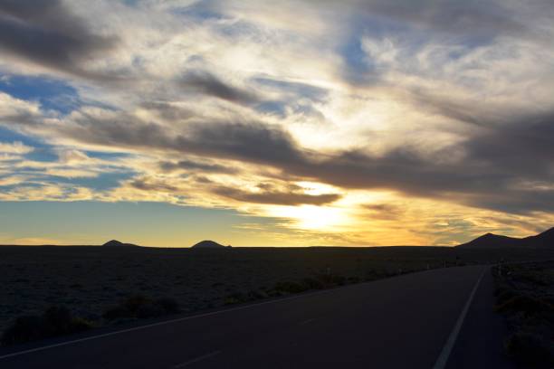 istock Landscape with sunset over Lanzarote. Canary Island. Spain. 642006982