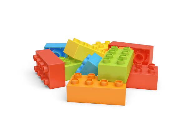 istock 3d rendering of several colorful bricks lying on white background 642008102
