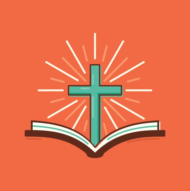 ilustrações de stock, clip art, desenhos animados e ícones de christianity religious bible cross symbol - religious illustration