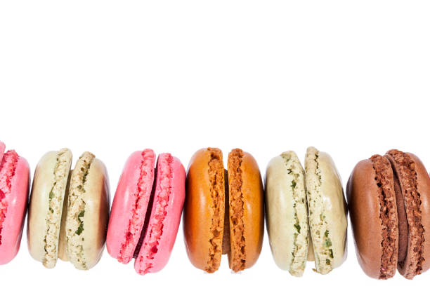 istock Colorful cookies of macaroon isolated on white background 642009304