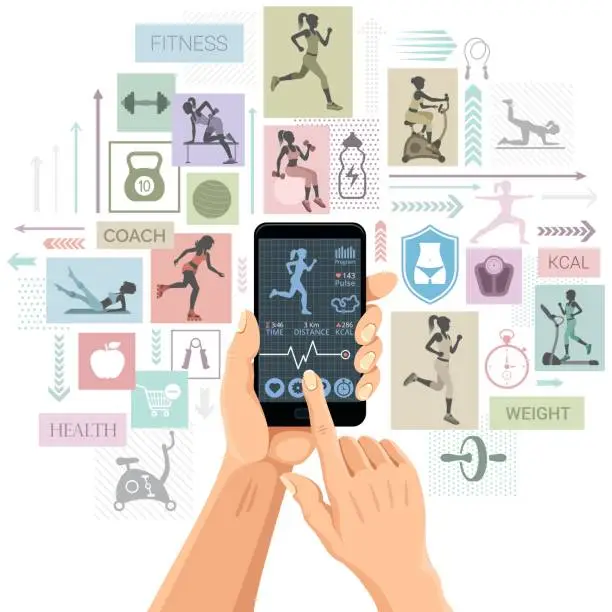 Vector illustration of Fitness App Concept