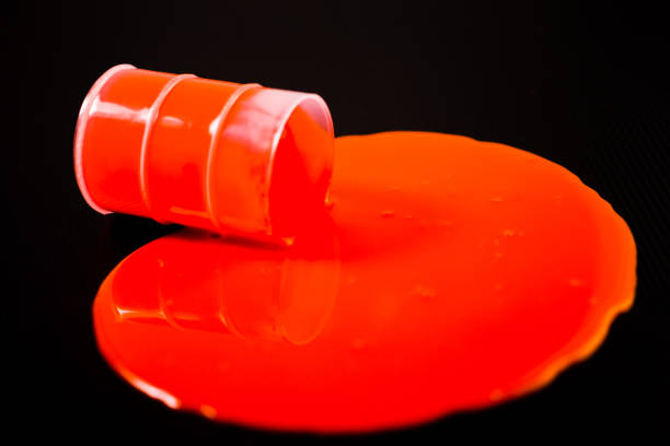 istock Orange slime spills out of barrel 642015960