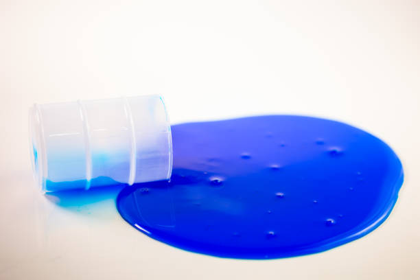 istock Blue slime spills out of barrel 642018074