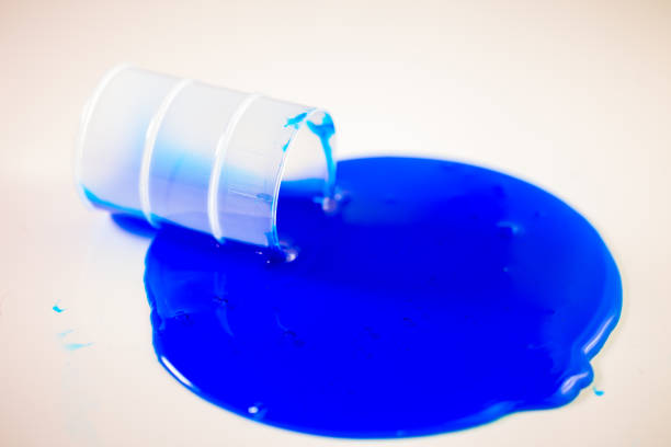 istock Blue slime spills out of barrel 642018482