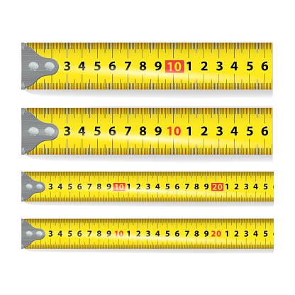 Yellow Measure Tape Vector Measure Tool Equipment In Centimeters Several  Variants Proportional Scaled Stock Illustration - Download Image Now -  iStock