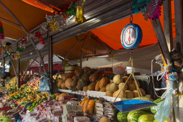 istock Fresh fruits and vegetables market 642020738