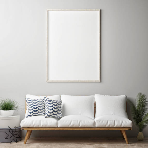 Mock up poster, hipster living room