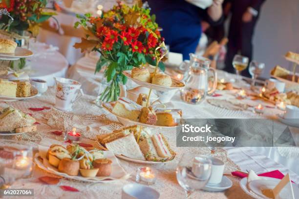 Afternoon Tea Service Traditional English Luxury Stock Photo - Download Image Now - Afternoon Tea, Party - Social Event, Sandwich