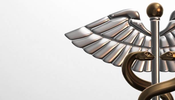 Caduceus - medical symbol, 3d render