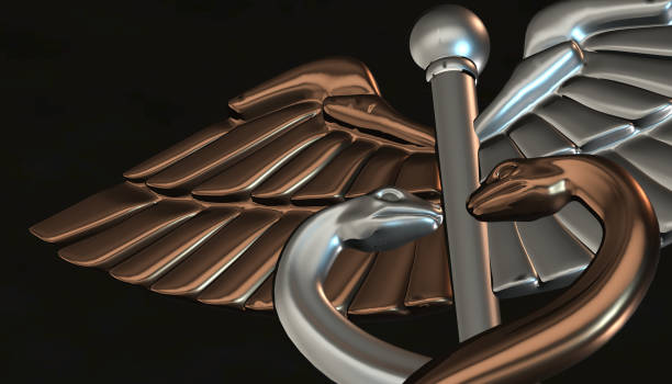 Caduceus - medical symbol, 3d render