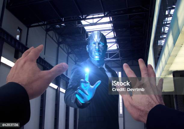 Alien Attack In The Secret Base Stock Photo - Download Image Now - Robot, Futuristic, Murder