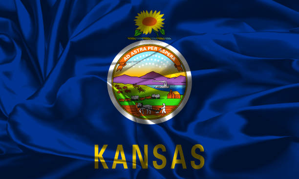 istock US flag of Kansas 642036242