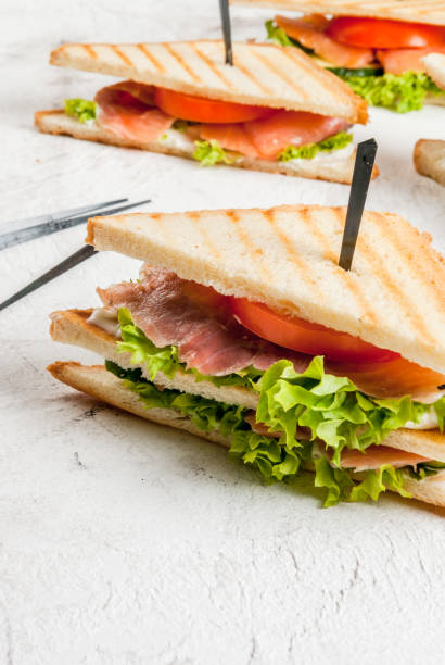 istock Club sandwiches with salmon 642039010