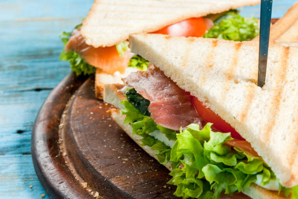 istock Club sandwiches with salmon 642039114