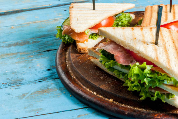 istock Club sandwiches with salmon 642039132