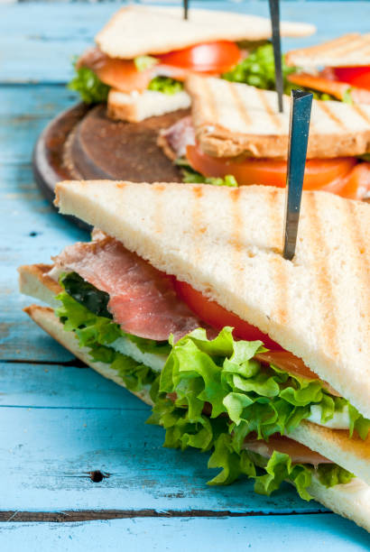 istock Club sandwiches with salmon 642039136