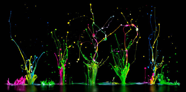 istock Colorful Paint Splashing - Paint on an Audio Speaker 642040080
