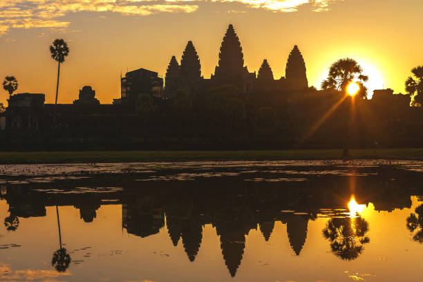 istock Sunrise at Angkor Wat Temple. Twillings time.  Cambodia 642048810