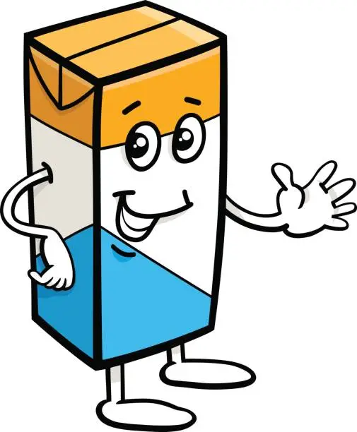 Vector illustration of carton of milk character
