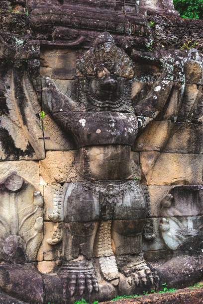 istock Carved structure and relief in Angkor Wat Temple 642049954