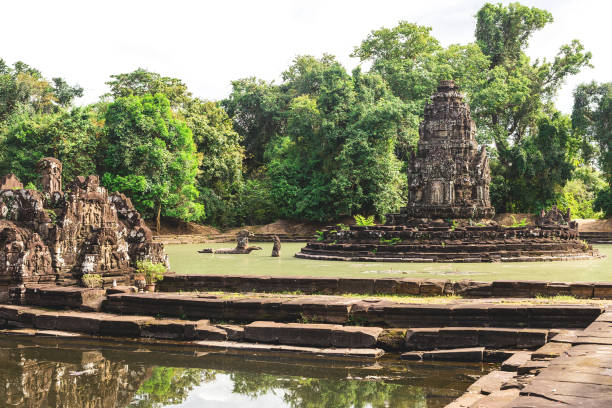 istock Angkor Wat, Cambodia - December 6, 2016: Galleries and tourists 642051510