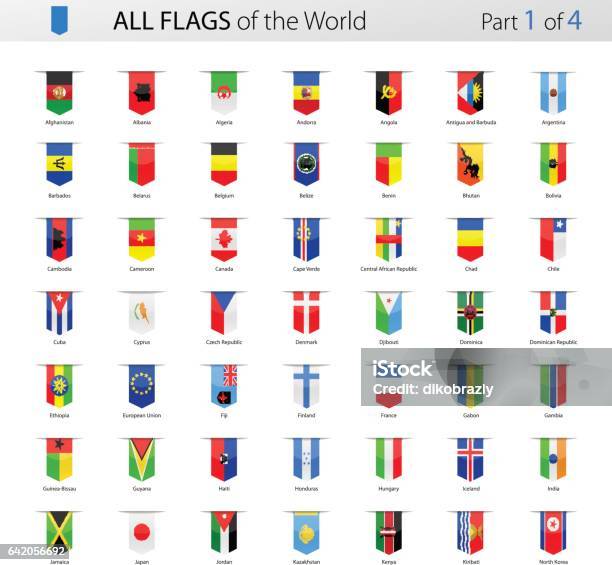 All World Bookmark Label Vector Flags Collection Stock Illustration - Download Image Now - National Flag, Flag, Argentina