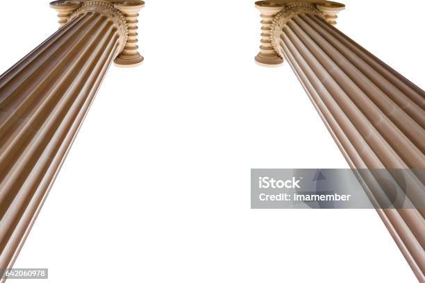 Two Column Background Image Classical Columns Two Columns Isolated On White Background Copy Space ...