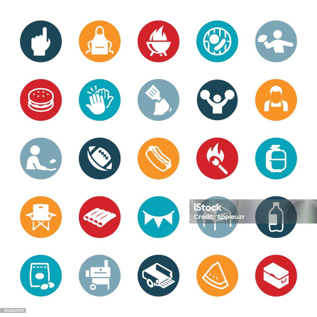 Tailgating Icons A set of tailgating icons. The icons include football, cheering, sports, bbq, grilling and food among others. Tailgating stock vector