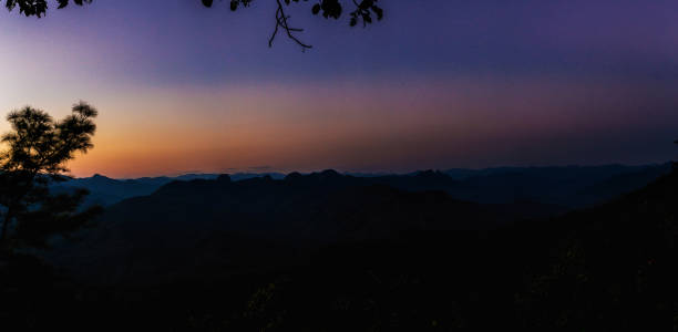 istock View of mountain peaks, coniferous tropical forest. Panorama 642063090