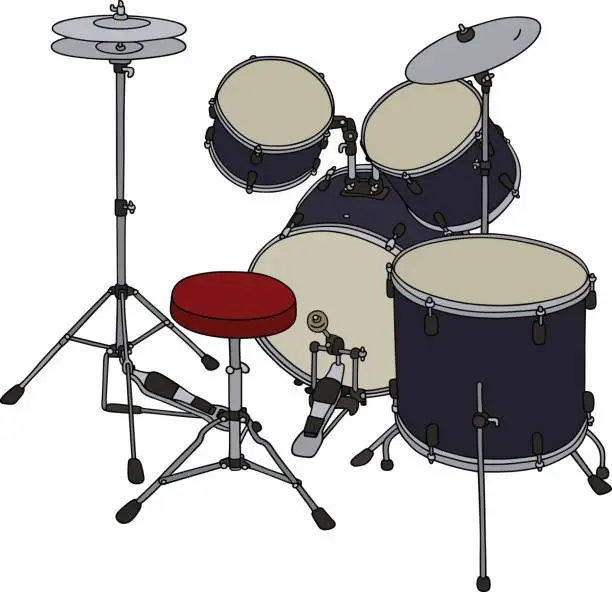 Vector illustration of Dark blue percussions