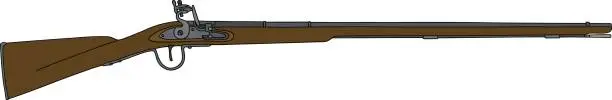 Vector illustration of Vintage flintlock rifle