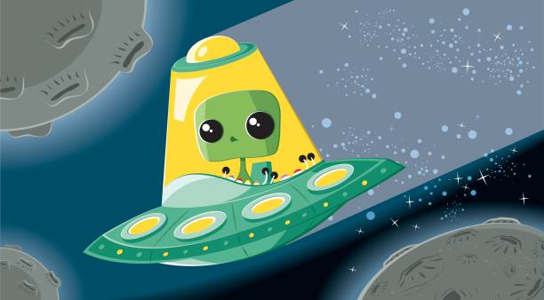 Alien In Ufo Stock Illustration - Download Image Now - Alien, Cartoon,  Outer Space - iStock