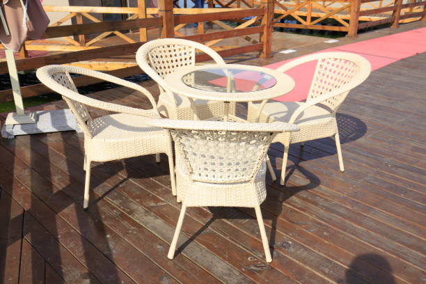 istock Desks and chairs in the sun 642067610