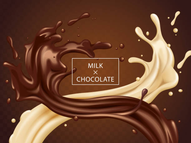 молоко и шоколад витой - milk chocolate illustrations stock illustrations
