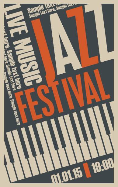 illustrations, cliparts, dessins animés et icônes de affiche pour le festival de jazz - playbill