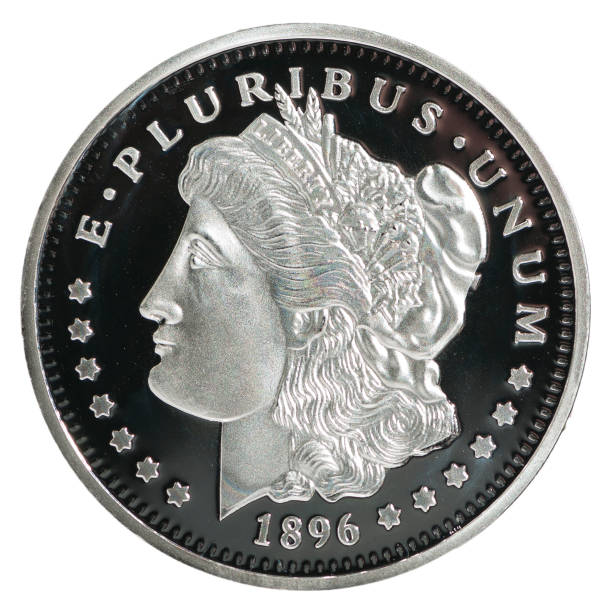 morgan dollar coin - 1896 imagens e fotografias de stock