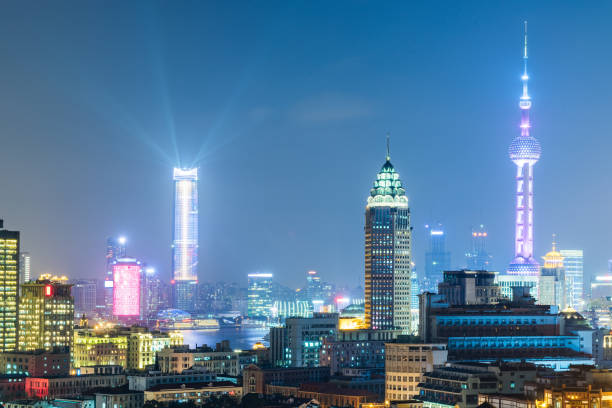 istock Shanghai business district at night 642083538