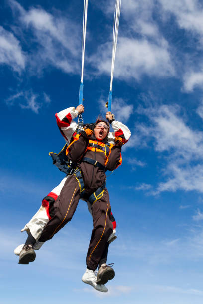 istock Tandem jump. Flying in a free fall. 642086328