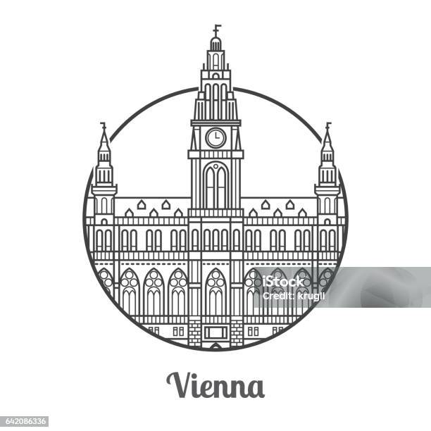 Travel Vienna Icon Stock Illustration - Download Image Now - Vienna - Austria, Illustration, Line Art