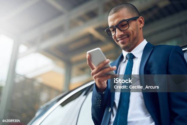 Lets Check Out The Best Place To Lunch Online Stock Photo - Download Image Now - Businessman, Using Phone, Mobile Phone
