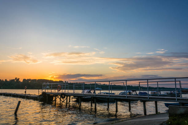 istock Beautiful sunrise on the Volga river. 642091646