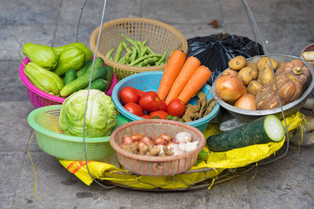 Load of vendor vegetable on Asian street