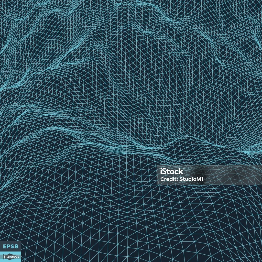 Wave Geogrid Pattern Design Water Surface Wavy Grid Background Stock Illustration - Download Image ...