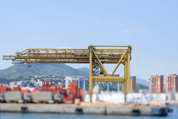 Huge cranes at the commercial harbor of Beirut