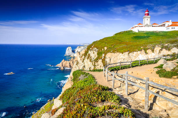 кабоа-да-рока, португалия - cabo da roca стоковые фото и изображения