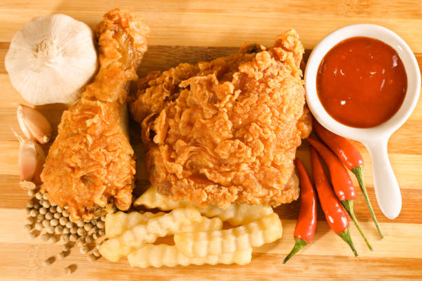 istock Fried chicken and french fries 642116720